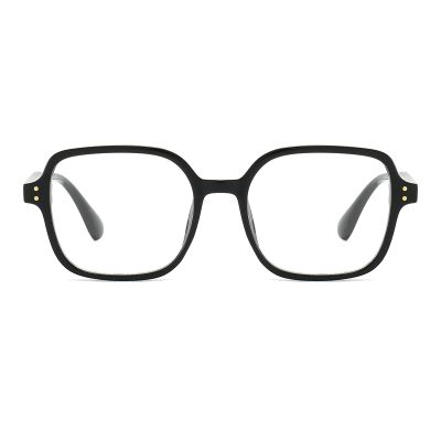 LJCZKA Square Retro Blue Light Blocking Glasses for Men and Women, Clear Lenses, Black/Clear