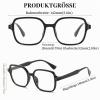 LJCZKA Square Retro Blue Light Blocking Glasses for Men and Women, Clear Lenses, Black/Clear view 3