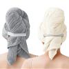 BellaGesundheit 2-Pack Microfiber Hair Turbans with Elastic Band, 100 x 60 cm, Fast-Drying & Highly Absorbent, Gray & Cream White view 1