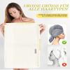 BellaGesundheit 2-Pack Microfiber Hair Turbans with Elastic Band, 100 x 60 cm, Fast-Drying & Highly Absorbent, Gray & Cream White view 3