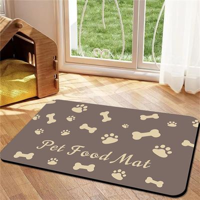Surwin Pet Feeding Mat - Bone Pattern (Brown 1.30x40cm)