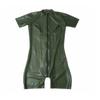 VIYOLI Latex Catsuit for Men with Nipple Zippers, Army Green, Natural Rubber, Short Legs, Front Zipper, Custom-Made, Pink, 3XL view 1