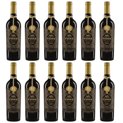 CORTE FIORE Passione Natura Primitivo Sweet Organic Italian Red Wine from Dried Grapes, incl. FineWert E-Book (12 x 0.75 L)
