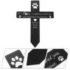 Kisangel 4-Piece Acrylic Pet Memorial Grave Marker Signs, Black view 2