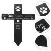 Kisangel 4-Piece Acrylic Pet Memorial Grave Marker Signs, Black view 3