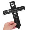 Kisangel 4-Piece Acrylic Pet Memorial Grave Marker Signs, Black view 4