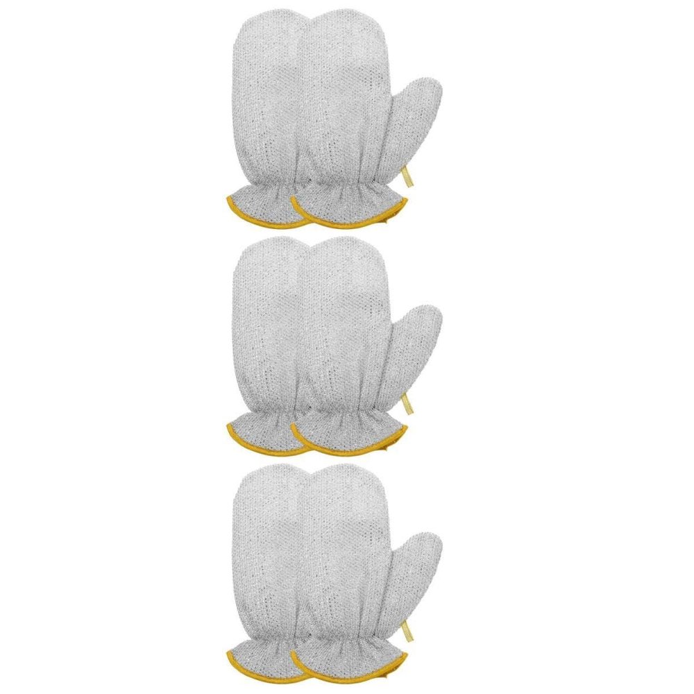 Healeved 3 Sets Dishwashing Gloves, White Dusting Gloves, Kitchen Cleaning Gloves, 2 Pairs x 3