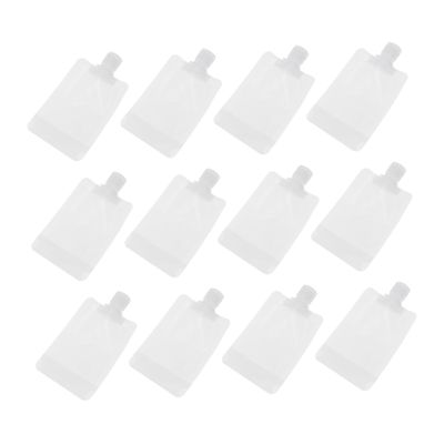 GANAZONO 12-Piece 100 mL White Refillable Cosmetic Squeeze Bags with Nozzles
