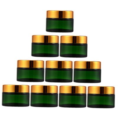 GANAZONO Glass Ointment Jars, 10-Pack, 30 g, Refillable, Portable, Sunlight-Blocking