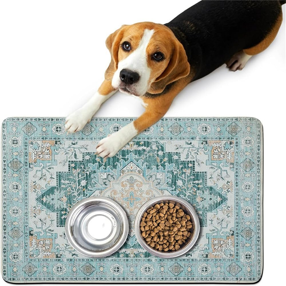 Hixingo Pet Feeding Mat for Dogs and Cats - Retro Green (20x30cm)
