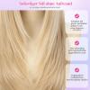 testar Long Straight Blonde Wig for White Women, Ombre Brown-Blonde, Silky Straight Synthetic Hair, Center Part, Layered, 26 Inches view 4