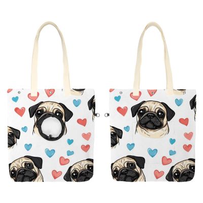 Cute Cartoon Pug Pet Canvas Shoulder Carrier