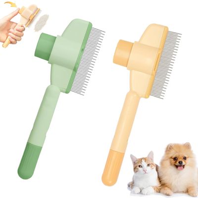 2-Pack Self-Cleaning Flea Comb for Cats and Dogs