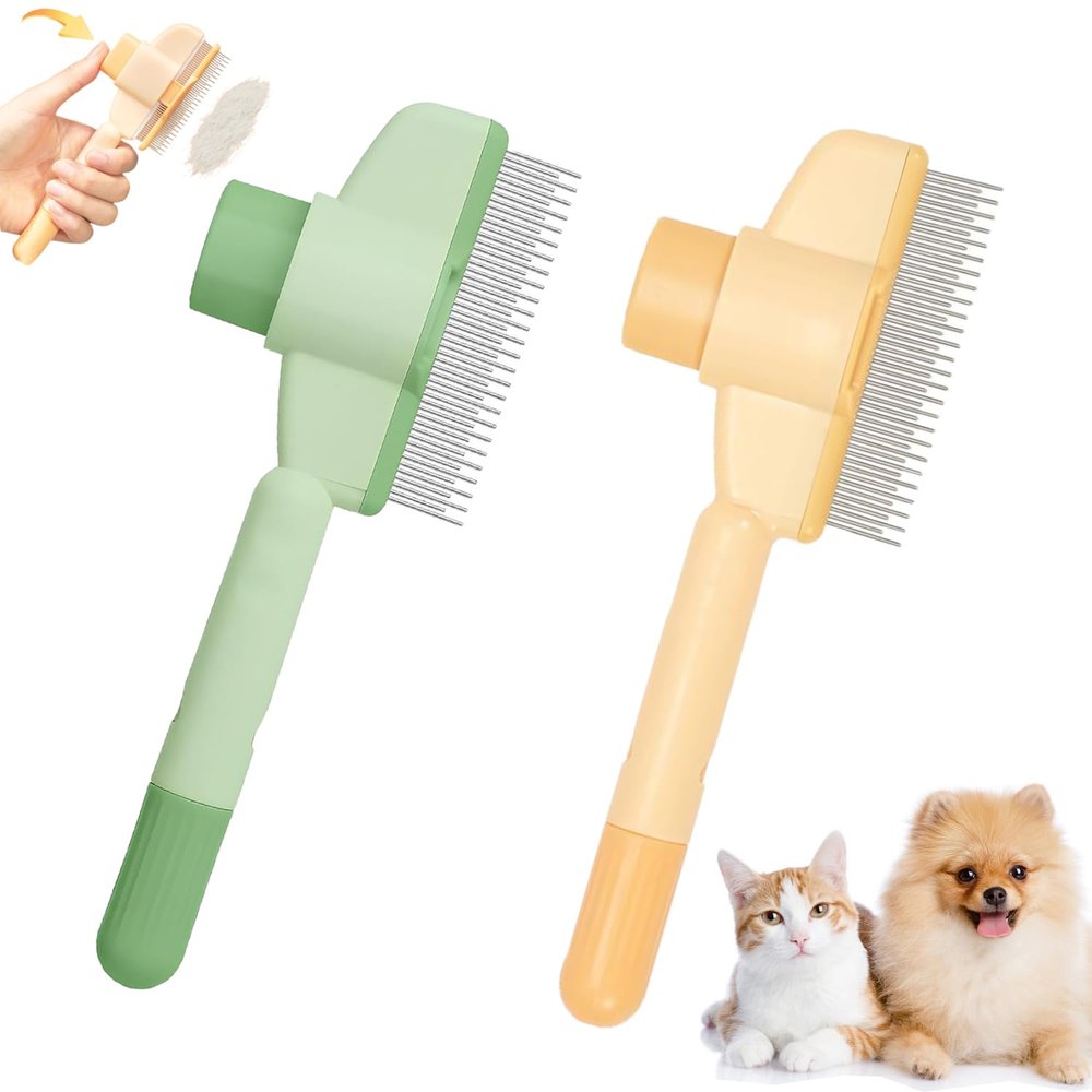 2-Pack Self-Cleaning Flea Comb for Cats and Dogs