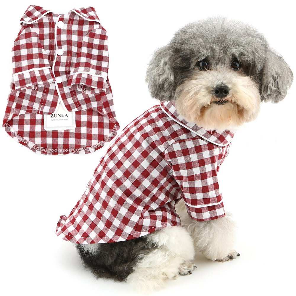 Zunea Dog Pajamas for Small Dogs - Red XS