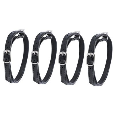 Homoyoyo 4-Pair Black PU Shoe Straps, Removable Heel Straps for High Heels, Pumps and Boots