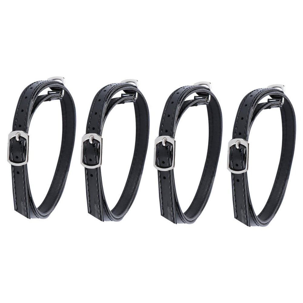 Homoyoyo 4-Pair Black PU Shoe Straps, Removable Heel Straps for High Heels, Pumps and Boots