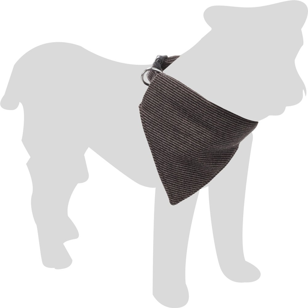 Flamingo Herbert Nylon Dog Collar with Bandana Dark Brown XS