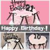 Happy Birthday Cake Decorations with Satin Ribbon and Number 21 Birthday Candle, Cake Decor for 20th Birthday, Girls and Boys view 2