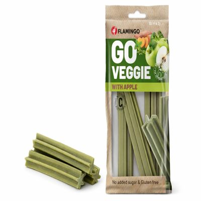 Flamingo Dog Treat Veggie Stick Apple 18cm 150g