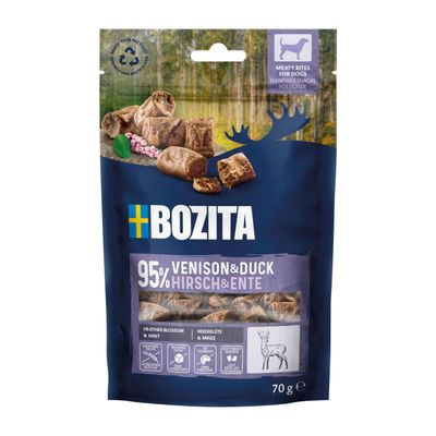 Bozita Meaty Bites Dog Treats with 95% Venison & Duck - 70g