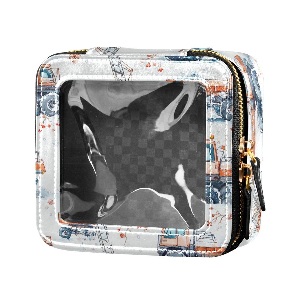 FRODOTGV Mini Makeup Bag with Cute Cow Cartoon Design, Sage Green, 06, One Size