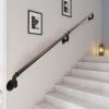 Outdoor Handrail for Stairs, Black Wrought Iron, Wall-Mounted, 330 cm view 1