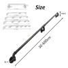 Outdoor Handrail for Stairs, Black Wrought Iron, Wall-Mounted, 330 cm view 2