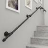Matte Black Industrial Pipe Handrail for Outdoor Use view 3