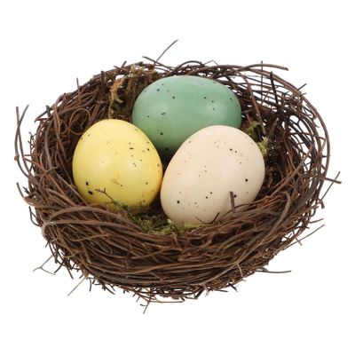 Artificial Bird Nest, 1 Pc., Wood and Foam, for Home