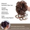 Elastic Hair Bun Hairpiece, Messy Lazy Bun, Dark Brown view 3