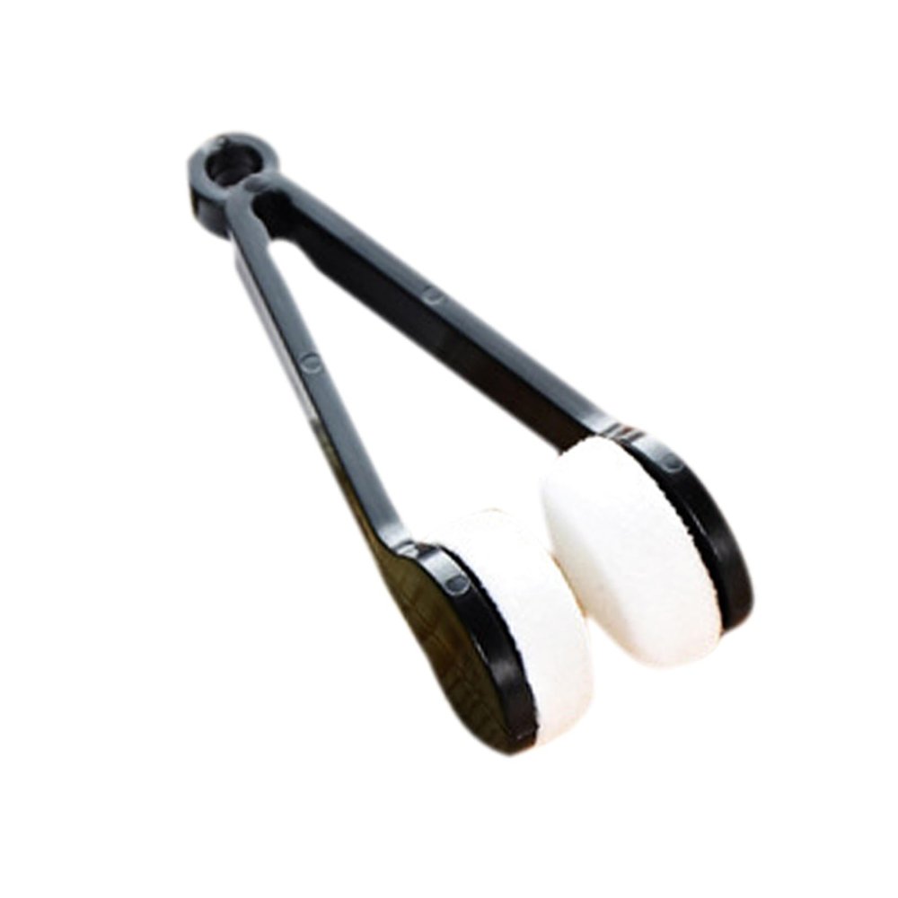 Nimomo Portable Eyeglass Cleaning Brush Clip, Soft Sunglass Cleaning Tool for Outdoor Use (Black)