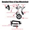 MJHETCY Dog Wheelchair for Hind Legs, Adjustable 2-Wheel Rear Support Cart, Size S (4–11 kg) view 3