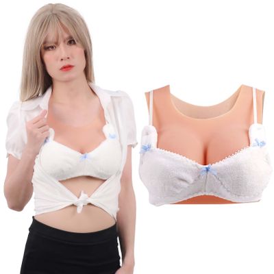 Funxzior Silicone Breast Forms for Crossdressing Vest-Style Breast Plate
