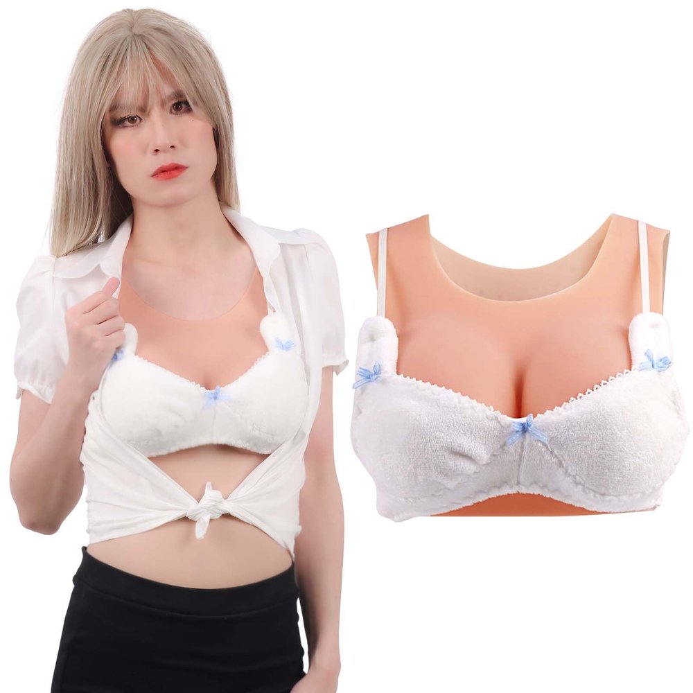 Funxzior Silicone Breast Forms for Crossdressing Vest-Style Breast Plate