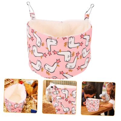 HANABASS Fabric Hammock for Hamsters and Parrots, Hanging Pet Bed, Pink
