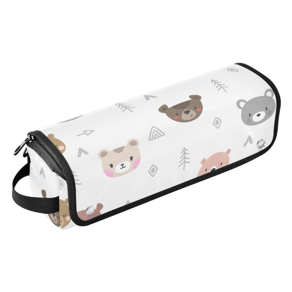 Cartoon Bear Hair Tool Bag with Heat-Resistant Mat