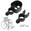 Wheelchair Cane Holder, Crutch Holder for Rollator and Wheelchair, Black view 1
