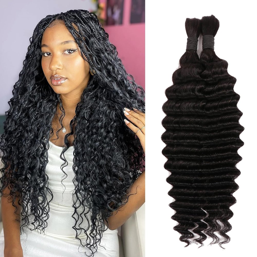 Braiding Hair for Knotless Braids, 12 in, Short Boho Braids, Human Hair, Wet and Wavy, 1B#, 100 g