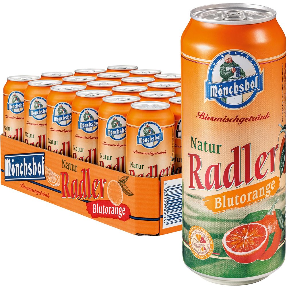 Mönchshof Natur Blood Orange Radler – 24 x 16.9 fl oz Single-Use Cans