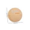 Round Wooden Baby Birth Announcement Name Sign view 2
