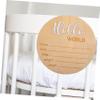 Round Wooden Baby Birth Announcement Name Sign view 4