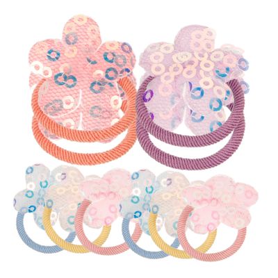 BUGUUYO 10-Piece Dog Hair Ties with Flower Decor