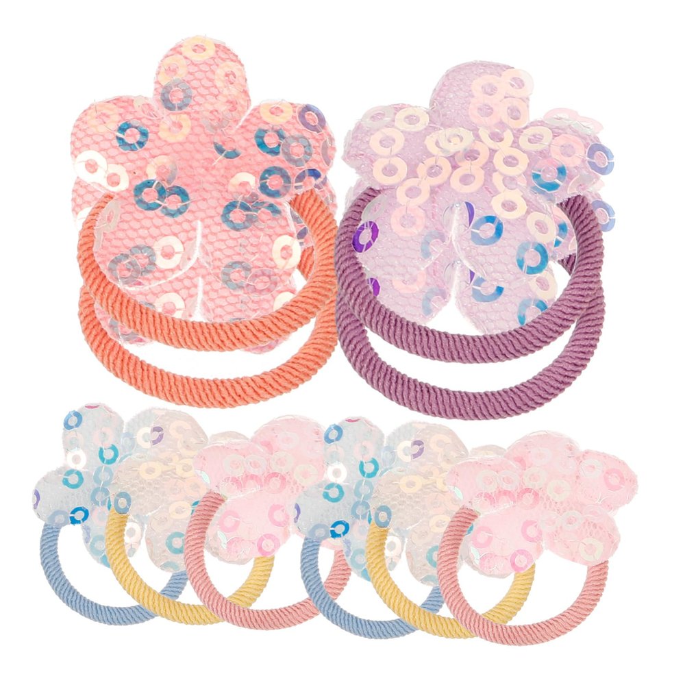 BUGUUYO 10-Piece Dog Hair Ties with Flower Decor
