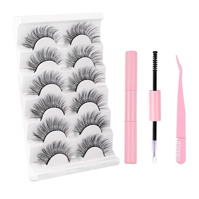 Reusable Cat-Eye False Eyelashes, Natural-Looking Faux Mink, 7 Pairs, B5510 [FGJSTB5509]