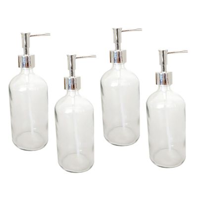 500 ml Glass Soap Bottle, White, Refillable