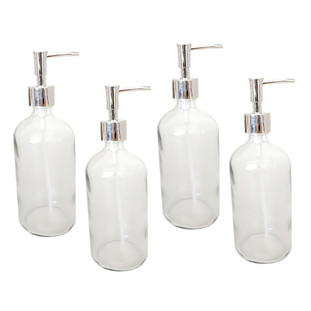 500 ml Glass Soap Bottle, White, Refillable