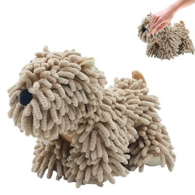 Tyinerc Fuzzy Ball Puppy Chenille Hand Towel