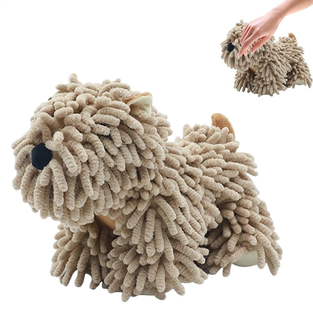 Tyinerc Fuzzy Ball Puppy Chenille Hand Towel