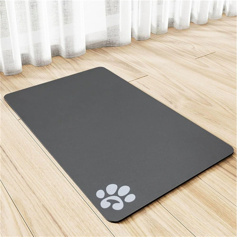 DOTBUY-SHOP Absorbent Dog Feeding Mat, Dark Gray, 31.5 x 47.2 in